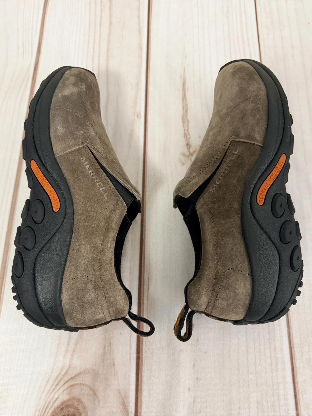 Merrell Mens Jungle Mocs Size 11 Brown Suede Slip On Outdoors Rubber Soles